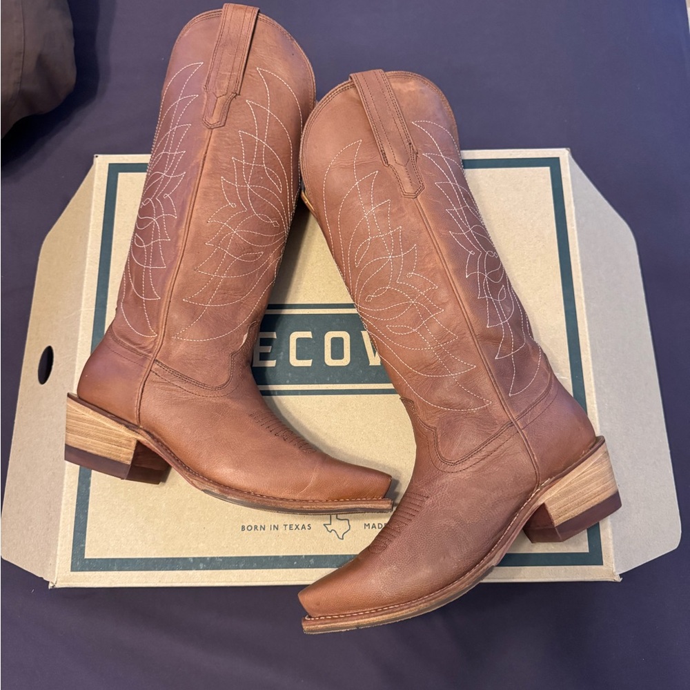 Tecovas Women's Annie Scotch Goat Leather Heeled Boots 5